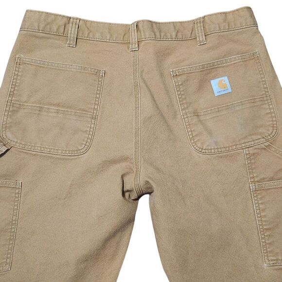 Carhartt Pants Mens 38x30 Brown Double Knee Canvas Carpenter Rugged Flex 103334 - Picture 8 of 14
